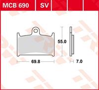 TRW Lucas Bremsbeläge organisch MCB690  69,8x55x7mm