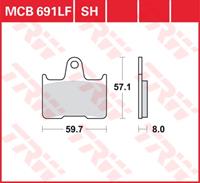 TRW Lucas Bremsbeläge organisch MCB691 59,7x57,1x8mm