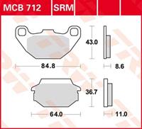 TRW Lucas Bremsbeläge organisch MCB712  84,8/64x43/36,7x8,6/