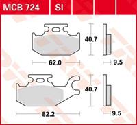 TRW Lucas Bremsbeläge organisch MCB724  62,0/82,2x40,7x9,5mm