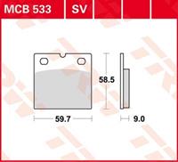 TRW Lucas Bremsbeläge organisch MCB533 59,7x58,5x9mm