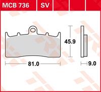 Standaard remblokken, en remschoenen voor de moto, MCB736