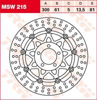 MSW Zwevende remschijf, voor de moto, MSW215