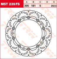 TRW Lucas Bremsscheibe RAC schwimmend MST239FS 305/181/202,5