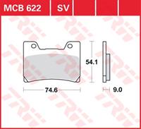 TRW Lucas Bremsbeläge Sintermetall Street MCB622SV 74,6x54,1