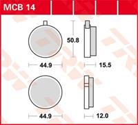 TRW Lucas Bremsbeläge organisch MCB14  44,9x44,9/50,8x12/15,