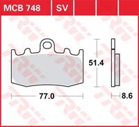 TRW SV/SH Remblokken, en remschoenen voor de moto, MCB748SV