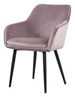 SalesFever Samt Esszimmerstuhl, B61 x T45 x H85 cm hellrosa