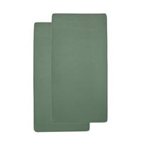 Meyco katoenen jersey baby hoeslaken wieg 40x80/90 cm - set van 2 forest green Forest green