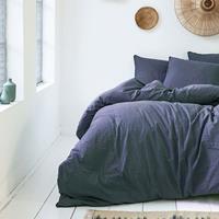 presence Plain Percale - Navy Lits-jumeaux (240 x 200/220 cm + 2 kussenslopen), Extra sierkussenslopen: Geen extra sierkussenslopen Dekbedovertrek