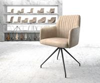 DELIFE Drehstuhl Greg-Flex Beige Vintage Kreuzgestell konisch Schwarz