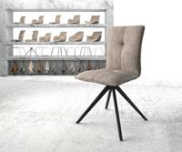 DELIFE Drehstuhl Maddy-Flex Taupe Vintage Kreuzgestell kantig schwarz