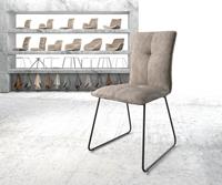 DELIFE Esszimmerstuhl Maddy-Flex Taupe Vintage Kufengestell schwarz