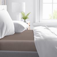 primavieradeluxe Primaviera Deluxe Topper Hoeslaken Satijn - Taupe 90 x 200 cm