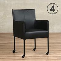 ShopX Leren eetkamerstoel desire, 120+ kleuren leer, in keukenstoelen