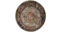 Picasso Keshan Vintage Rond Vloerkleed Multi / Beige Laagpolig- 200 CM ROND