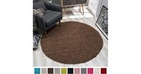 Loca Impression Shaggy Rond Vloerkleed Bruin Hoogpolig- 120 CM ROND