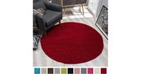 Loca Impression Shaggy Rond Vloerkleed Rood Hoogpolig- 120 CM ROND