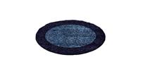 Himalaya Basic Rond Shaggy Kader vloerkleed Blauw Hoogpolig- 120 CM ROND