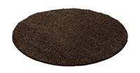 Himalaya Basic Rond Shaggy vloerkleed Bruin Hoogpolig- 120 CM ROND