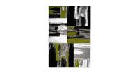 Dominica Swing Vloerkleed Modern Groen / Wit / Zwart Laagpolig- 80x150 CM