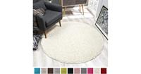 Loca Impression Shaggy Rond Vloerkleed Creme Hoogpolig- 150 CM ROND