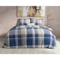 dreamhousebedding DreamHouse Bedding Tammy - Verwarmend Flanel - Indigo 2-persoons (200 x 200/220 cm + 2 kussenslopen) Dekbedovertrek