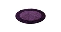 Himalaya Basic Rond Shaggy Kader vloerkleed Paars Hoogpolig- 200 CM ROND
