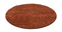 Himalaya Basic Rond Shaggy vloerkleed Terra / Oranje Hoogpolig- 200 CM ROND