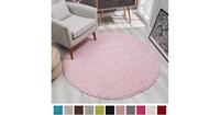 Loca Impression Shaggy Rond Vloerkleed Licht Roze Hoogpolig- 80 CM ROND