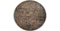 Picasso Sarough Vintage Rond Vloerkleed Creme / Beige Laagpolig- 200 CM ROND