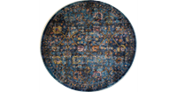 Picasso Sarough Vintage Rond Vloerkleed Blauw Laagpolig- 133 CM ROND