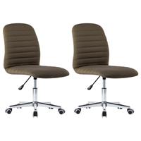 vidaXL Eetkamerstoelen 2 st stof bruin