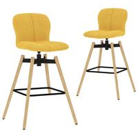 vidaXL Barstoelen draaibaar 2 st stof geel