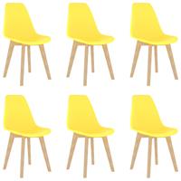 vidaxl Eetkamerstoelen 6 st kunststof geel
