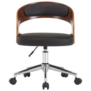 vidaXL Eetkamerstoelen draaibaar 2 st gebogen hout en kunstleer zwart