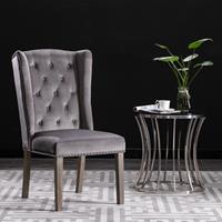 vidaXL Eetkamerstoelen 4 st fluweel grijs