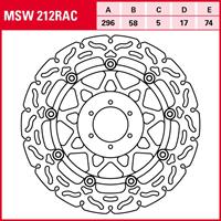 TRW Lucas Bremsscheibe RAC schwimmend MSW212RAC 296/58/74/5/