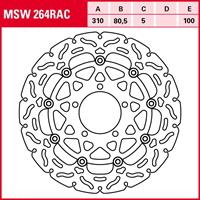 TRW Lucas Bremsscheibe RAC schwimmend MSW264RAC 310/80,5/100