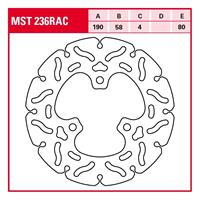 TRW Lucas Bremsscheibe RAC starr MST236RAC 190/58/80/4mm