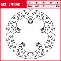 TRW Lucas Bremsscheibe RAC starr MST378RAC 240/107,5/130/5mm