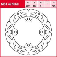 TRW Lucas Bremsscheibe RAC starr MST427RAC 220/105/125/5mm