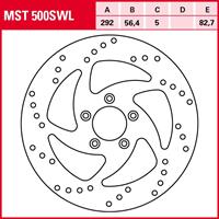 TRW Lucas Bremsscheibe Street starr MST500SWL 292/56,4/82,7/
