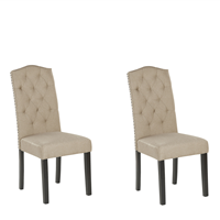 Beliani Eetkamerstoel set van 2 stof zandbeige SHIRLEY