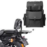 Craftride Sissy Bar CSS Fix + Hecktasche XL für Harley Sportster Forty-Eight 48 Special Gepäckträger schw 
