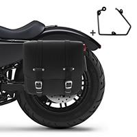 Satteltasche + Halter für Harley Sportster Forty-Eight 48 16-20 links 17l 