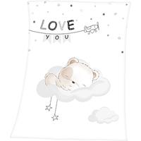 Baby Best Babydeken Sleeping little bear met schattig teddy-dessin en opschrift, knuffeldeken