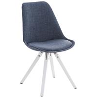 laricodesignmöbel Besucherstuhl Pegleg Stoff Square weiß-blau - LARICO DESIGN MÖBEL