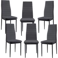 [en.casa] Esszimmerstuhl grau 6er Set Wohnzimmer Esszimmer Küchenstuhl Stühle