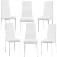[en.casa] Esszimmerstuhl weiß 6er Set Wohnzimmer Esszimmer Küchenstuhl Stühle - 
